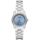 Buy Shop Emporio Armani Federica Three-Hand Date Blue Dial Silver Steel Strap Watch For Women - AR11593 USA Online