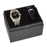Buy Shop Emporio Armani Federico Black Dial Silver Steel Strap Watch for Men - AR80077 USA Online