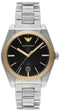 Buy Shop Emporio Armani Federico Black Dial Silver Steel Strap Watch for Men - AR80077 USA Online