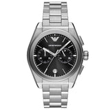 Buy Shop Emporio Armani Federico Chronograph Black Dial Silver Steel Strap Watch For Men - AR11560 USA Online