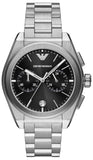 Buy Shop Emporio Armani Federico Chronograph Black Dial Silver Steel Strap Watch For Men - AR11560 USA Online