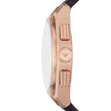 Buy Shop Emporio Armani Federico Chronograph Blue Dial Brown Leather Strap Watch For Men - AR11563 USA Online