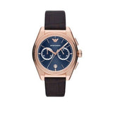 Buy Shop Emporio Armani Federico Chronograph Blue Dial Brown Leather Strap Watch For Men - AR11563 USA Online