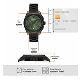 Buy Shop Emporio Armani Federico Chronograph Green Dial Black Steel Strap Watch For Men - AR11562 USA Online