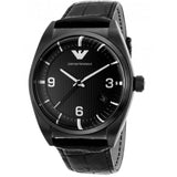 Buy Shop Emporio Armani Franco Black Dial Black Leather Strap Watch For Men - AR0368 USA Online