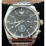 Buy Shop Emporio Armani Franco Black Dial Silver Steel Strap Watch For Men - AR0373 USA Online