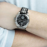 Buy Shop Emporio Armani Franco Black Dial Silver Steel Strap Watch For Men - AR0373 USA Online