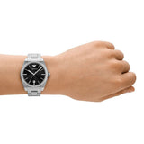 Buy Shop Emporio Armani Frederico Analog Black Dial Silver Steel Strap Watch for Men - AR11622 USA Online
