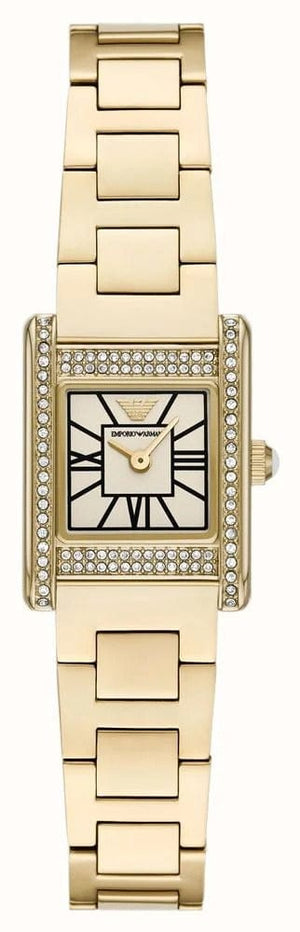 Buy Shop Emporio Armani Genni Crystals Gold Dial Gold Steel Strap Watch for Women - AR11663 USA Online