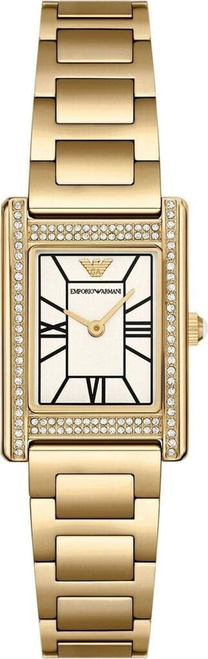 Buy Shop Emporio Armani Genni Crystals Mother of Pearl Dial Gold Steel Strap Watch for Women - AR11659 USA Online