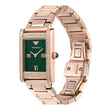 Buy Shop Emporio Armani Genni Green Dial Rose Gold Steel Strap Watch for Women - AR11641 USA Online