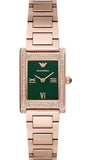 Buy Shop Emporio Armani Genni Green Dial Rose Gold Steel Strap Watch for Women - AR11641 USA Online