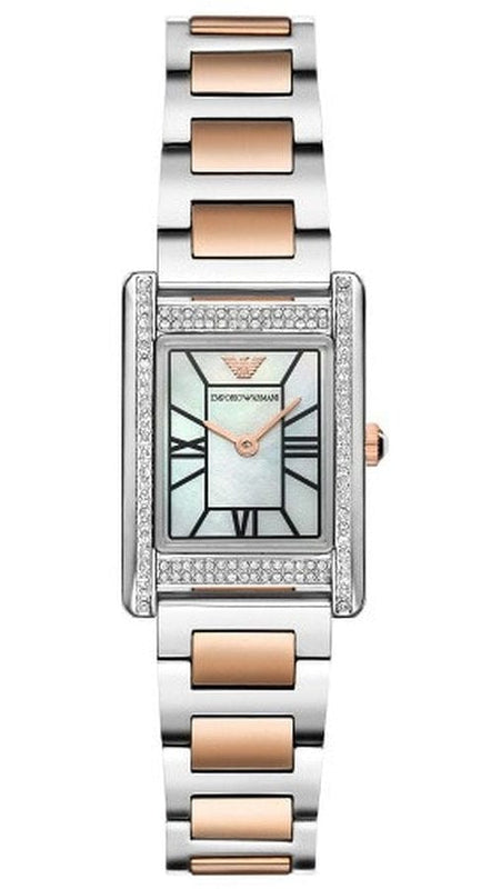 Buy Shop Emporio Armani Genni Mother of Pearl Dial Two Tone Steel Strap Watch for Women - AR11626 USA Online