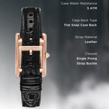 Buy Shop Emporio Armani Genni Silver Dial Black Leather Strap Watch for Women - AR11624 USA Online