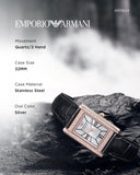 Buy Shop Emporio Armani Genni Silver Dial Black Leather Strap Watch for Women - AR11624 USA Online