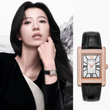 Buy Shop Emporio Armani Genni Silver Dial Black Leather Strap Watch for Women - AR11624 USA Online