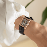 Buy Shop Emporio Armani Genni Silver Dial Black Leather Strap Watch for Women - AR11624 USA Online