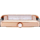 Buy Shop Emporio Armani Genni Silver Dial Black Leather Strap Watch for Women - AR11624 USA Online