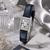 Buy Shop Emporio Armani Genni White Dial Blue Leather Strap Watch for Women - AR11718 USA Online