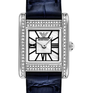 Buy Shop Emporio Armani Genni White Dial Blue Leather Strap Watch for Women - AR11718 USA Online
