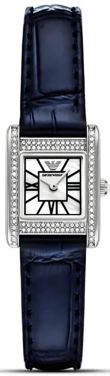 Buy Shop Emporio Armani Genni White Dial Blue Leather Strap Watch for Women - AR11718 USA Online