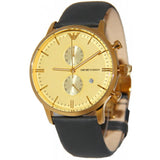 Buy Shop Emporio Armani Gianni Beige Dial Grey Leather Strap Watch For Men - AR0386 USA Online