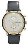 Buy Shop Emporio Armani Gianni Beige Dial Grey Leather Strap Watch For Men - AR0386 USA Online