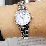 Buy Shop Emporio Armani Gianni Blue Dial Silver Steel Strap Watch For Women - AR1961 USA Online