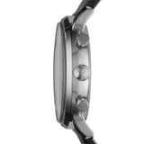 Buy Shop Emporio Armani Gianni Chronograph Black Dial Black Leather Strap Watch For Men - AR0397 USA Online