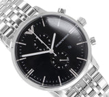 Buy Shop Emporio Armani Gianni Chronograph Black Dial Silver Steel Strap Watch For Men - AR80009 USA Online
