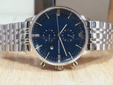Buy Shop Emporio Armani Gianni Chronograph Blue Dial Silver Steel Strap Watch For Men - AR80013 USA Online