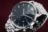 Buy Shop Emporio Armani Gianni Chronograph Blue Dial Silver Steel Strap Watch For Men - AR80013 USA Online