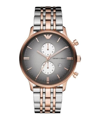 Buy Shop Emporio Armani Gianni Chronograph Grey Dial Two Tone Steel Strap Watch For Men - AR1721 USA Online