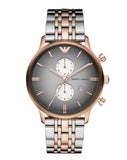 Buy Shop Emporio Armani Gianni Chronograph Grey Dial Two Tone Steel Strap Watch For Men - AR1721 USA Online