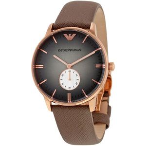 Buy Shop Emporio Armani Gianni Gray Dial Brown Leather Strap Watch for Men - AR1723 USA Online