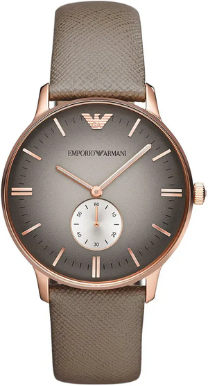 Buy Shop Emporio Armani Gianni Gray Dial Brown Leather Strap Watch for Men - AR1723 USA Online