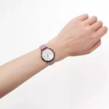 Buy Shop Emporio Armani Gianni Mother of Pearl Dial Purple Leather Strap Watch For Women - AR11003 USA Online