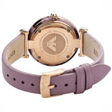 Buy Shop Emporio Armani Gianni Mother of Pearl Dial Purple Leather Strap Watch For Women - AR11003 USA Online