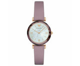 Buy Shop Emporio Armani Gianni Mother of Pearl Dial Purple Leather Strap Watch For Women - AR11003 USA Online