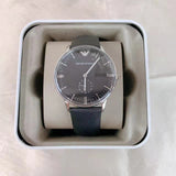 Buy Shop Emporio Armani Gianni Quartz Black Dial Black Leather Strap Watch For Men - AR0382 USA Online