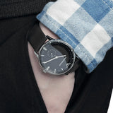 Buy Shop Emporio Armani Gianni Quartz Black Dial Black Leather Strap Watch For Men - AR0382 USA Online