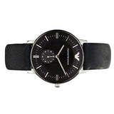 Buy Shop Emporio Armani Gianni Quartz Black Dial Black Leather Strap Watch For Men - AR0382 USA Online