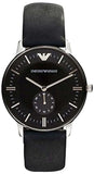 Buy Shop Emporio Armani Gianni Quartz Black Dial Black Leather Strap Watch For Men - AR0382 USA Online