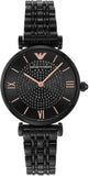 Buy Shop Emporio Armani Gianni T Bar All Black Diamond Dial Watch For Women - AR11245 USA Online