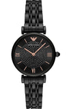 Buy Shop Emporio Armani Gianni T Bar All Black Diamond Dial Watch For Women - AR11245 USA Online