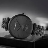 Buy Shop Emporio Armani Gianni T Bar Analog Black Dial Black Steel Strap Watch For Men - AR11299 USA Online