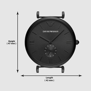 Buy Shop Emporio Armani Gianni T Bar Analog Black Dial Black Steel Strap Watch For Men - AR11299 USA Online