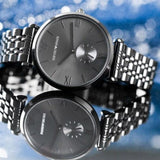 Emporio Armani Gianni T Bar Analog Black Dial Black Steel Strap Watch For Men - AR11299