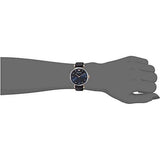 Buy Shop Emporio Armani Gianni T Bar Analog Blue Dial Black Leather Strap Watch For Women - AR1989 USA Online
