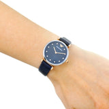 Buy Shop Emporio Armani Gianni T Bar Analog Blue Dial Black Leather Strap Watch For Women - AR1989 USA Online